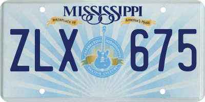 MS license plate ZLX675