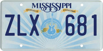 MS license plate ZLX681