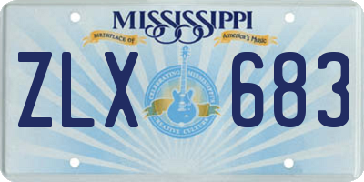MS license plate ZLX683