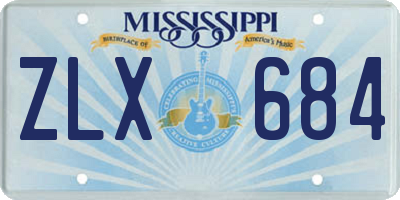 MS license plate ZLX684