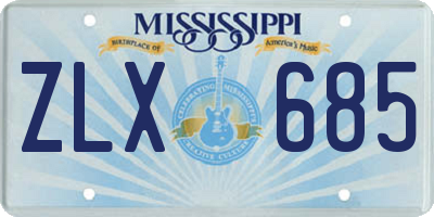 MS license plate ZLX685