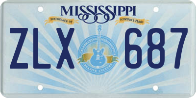 MS license plate ZLX687