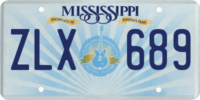MS license plate ZLX689