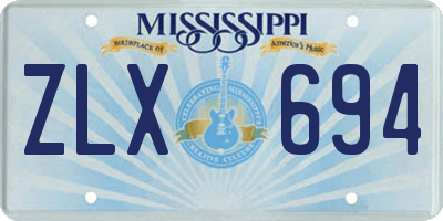 MS license plate ZLX694