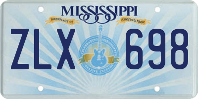 MS license plate ZLX698