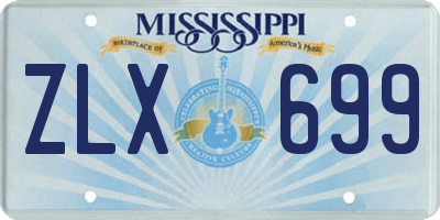 MS license plate ZLX699