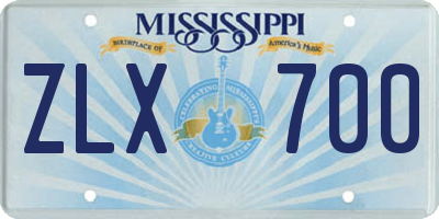 MS license plate ZLX700