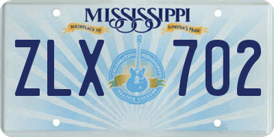 MS license plate ZLX702