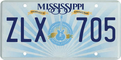 MS license plate ZLX705