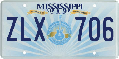 MS license plate ZLX706