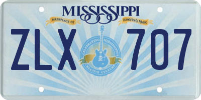 MS license plate ZLX707