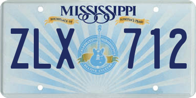 MS license plate ZLX712