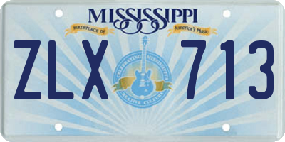 MS license plate ZLX713
