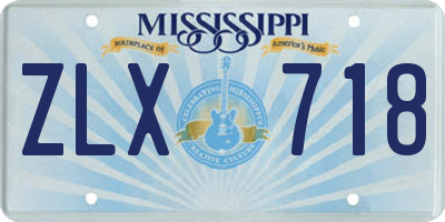 MS license plate ZLX718