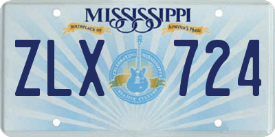 MS license plate ZLX724
