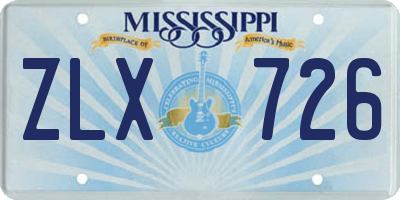 MS license plate ZLX726