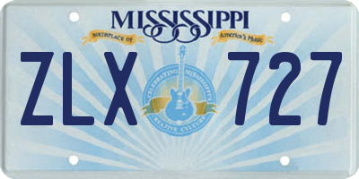 MS license plate ZLX727