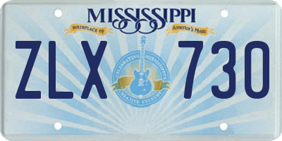 MS license plate ZLX730