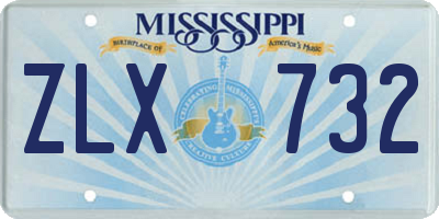 MS license plate ZLX732