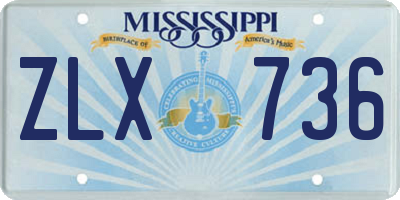 MS license plate ZLX736