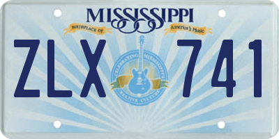 MS license plate ZLX741