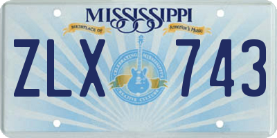 MS license plate ZLX743