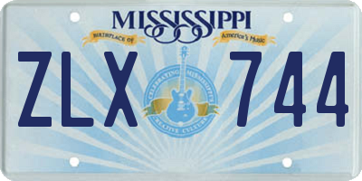 MS license plate ZLX744