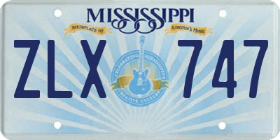 MS license plate ZLX747