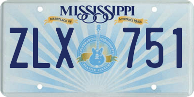 MS license plate ZLX751