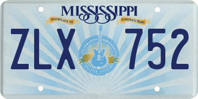 MS license plate ZLX752