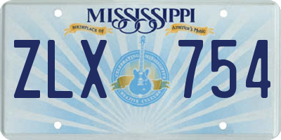 MS license plate ZLX754
