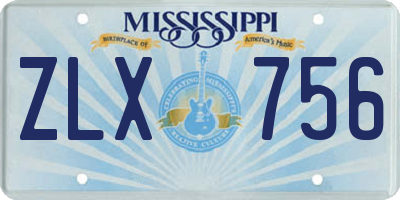 MS license plate ZLX756