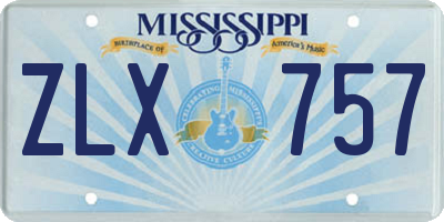 MS license plate ZLX757