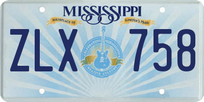 MS license plate ZLX758