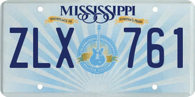 MS license plate ZLX761