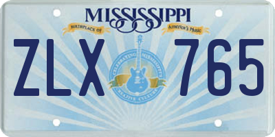 MS license plate ZLX765