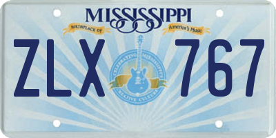 MS license plate ZLX767