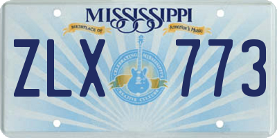 MS license plate ZLX773