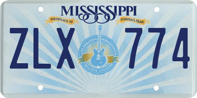 MS license plate ZLX774