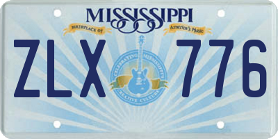MS license plate ZLX776
