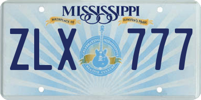 MS license plate ZLX777