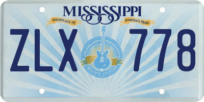 MS license plate ZLX778