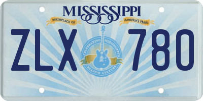 MS license plate ZLX780