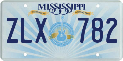 MS license plate ZLX782