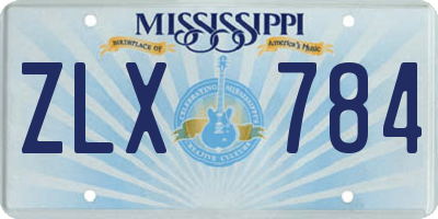MS license plate ZLX784