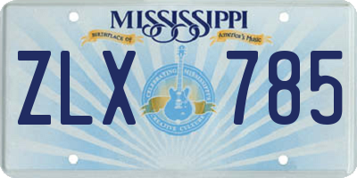 MS license plate ZLX785