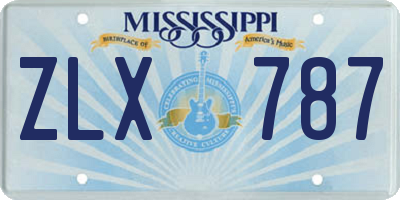 MS license plate ZLX787