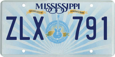 MS license plate ZLX791