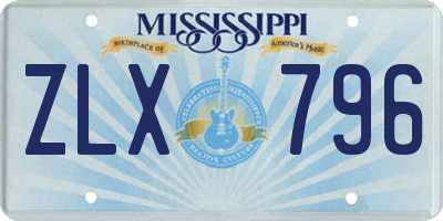 MS license plate ZLX796