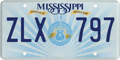 MS license plate ZLX797